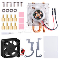 52Pi niskoprofilowy wentylator wieży lodowej metalowa obudowa 7 kolorów RGB zmiana światła LED ze wspornikiem do Raspberry Pi 4 B / 3B + / 3B 6